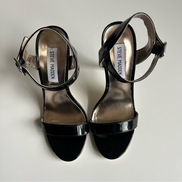 Slightly Used | Steve Madden | Black Strap Heels | Size 7 - Picture 3 of 9